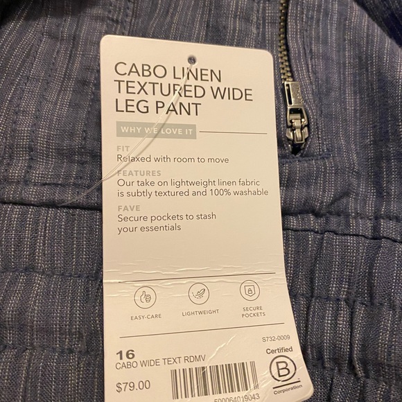 Athleta Cabo Linen Textured Wide Leg Pant - Picture 10 of 15